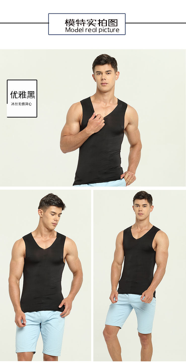 Colorcs [Ready Stock] [M-5XL] Ice Silk Stretchable Thin fast dry plain color Singlet | Cepat Kering & Nipis | 弹性薄快干吸汗背心