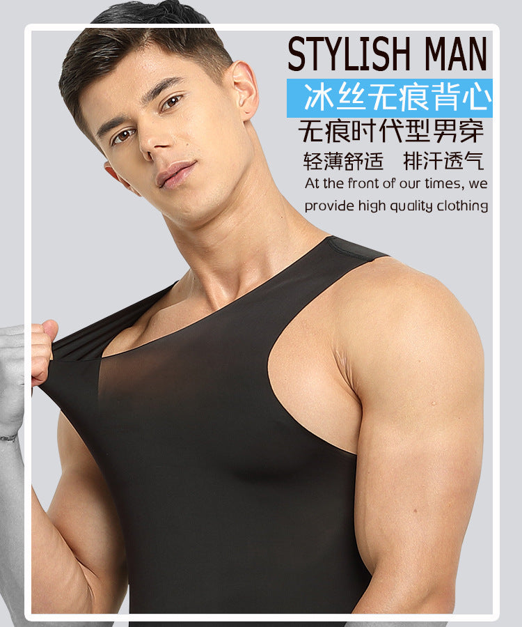 Colorcs [Ready Stock] [M-5XL] Ice Silk Stretchable Thin fast dry plain color Singlet | Cepat Kering & Nipis | 弹性薄快干吸汗背心