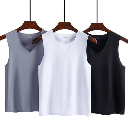 Colorcs [Ready Stock] [M-5XL] Ice Silk Stretchable Thin fast dry plain color Singlet | Cepat Kering & Nipis | 弹性薄快干吸汗背心