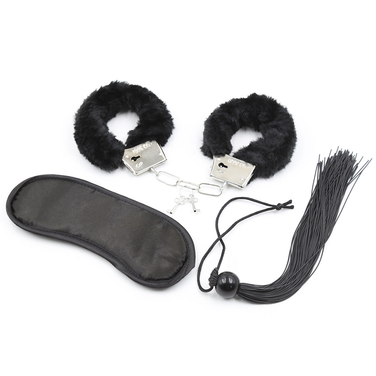 BDSM [Ready Stocks] Premium Set 3-in-1 Sweetie Tassel Whip Handcuff Blind Fold Set Set Premium 3-dalam-1 Tali Pinggang , Cambuk, Gari, dan Penutup Mata  高級套裝 3合1 甜心流蘇鞭手銬眼罩組合