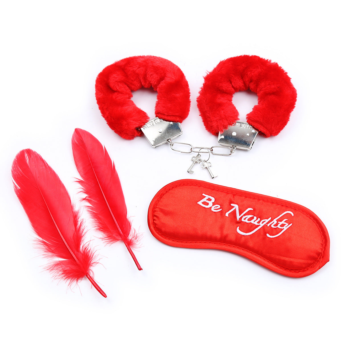 Colorcs [Rady Stocks] BDSM Beginner Premium Set 3-in-1 Set Eyeshade handcuff Feather/ 3in1 set Bulu gari penutup mata / 眼罩手铐羽毛套装