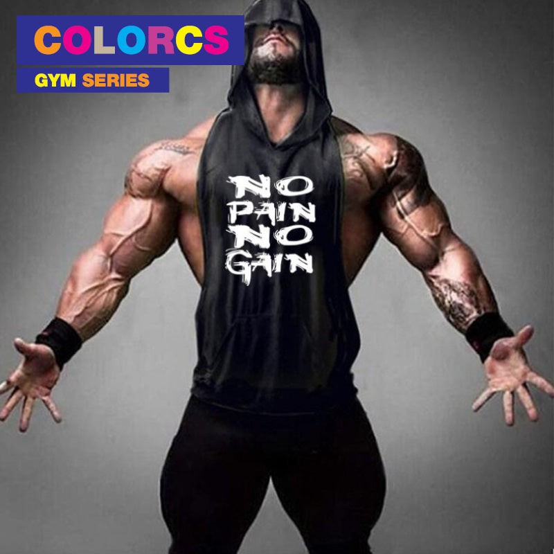 Colorcs [Ready Stock] Gym Series Sexy Hoodie Side wide open No Pain No Gain Print design, Gym Series Sexy Hoodie Side reka bentuk No Pain No Gain Print terbuka lebar, 健身房系列性感連帽衫側開設計