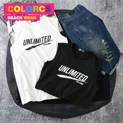 Colorcs [Ready Stocks] Unlimited Printed Fashion Summer Beach Limited Singlet Easy-to-Wear Series