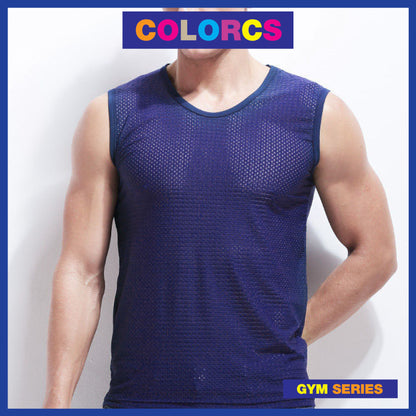 Colorcs [Ready Stock] Man Breathable Cooling Singlet Gym Plus Size 5XL Penyejuk Bernafas Pakaian Tidur 透气运动家居背心