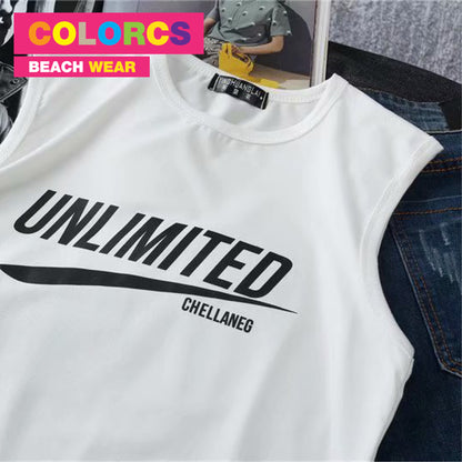 Colorcs [Ready Stocks] Unlimited Printed Fashion Summer Beach Limited Singlet Easy-to-Wear Series