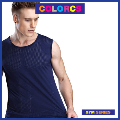 Colorcs [Ready Stock] Man Breathable Cooling Singlet Gym Plus Size 5XL Penyejuk Bernafas Pakaian Tidur 透气运动家居背心