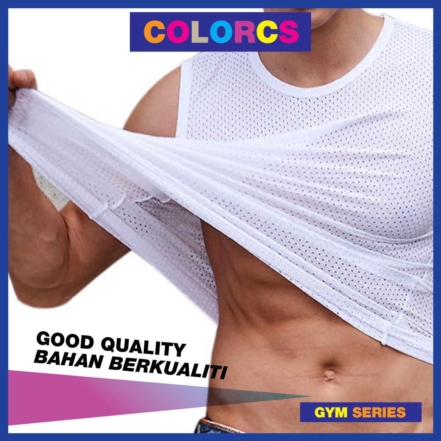 Colorcs [Ready Stock] Man Breathable Cooling Singlet Gym Plus Size 5XL Penyejuk Bernafas Pakaian Tidur 透气运动家居背心