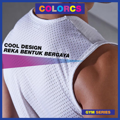 Colorcs [Ready Stock] Man Breathable Cooling Singlet Gym Plus Size 5XL Penyejuk Bernafas Pakaian Tidur 透气运动家居背心