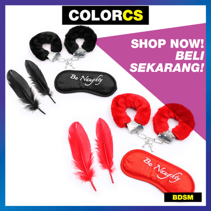 Colorcs [Rady Stocks] BDSM Beginner Premium Set 3-in-1 Set Eyeshade handcuff Feather/ 3in1 set Bulu gari penutup mata / 眼罩手铐羽毛套装
