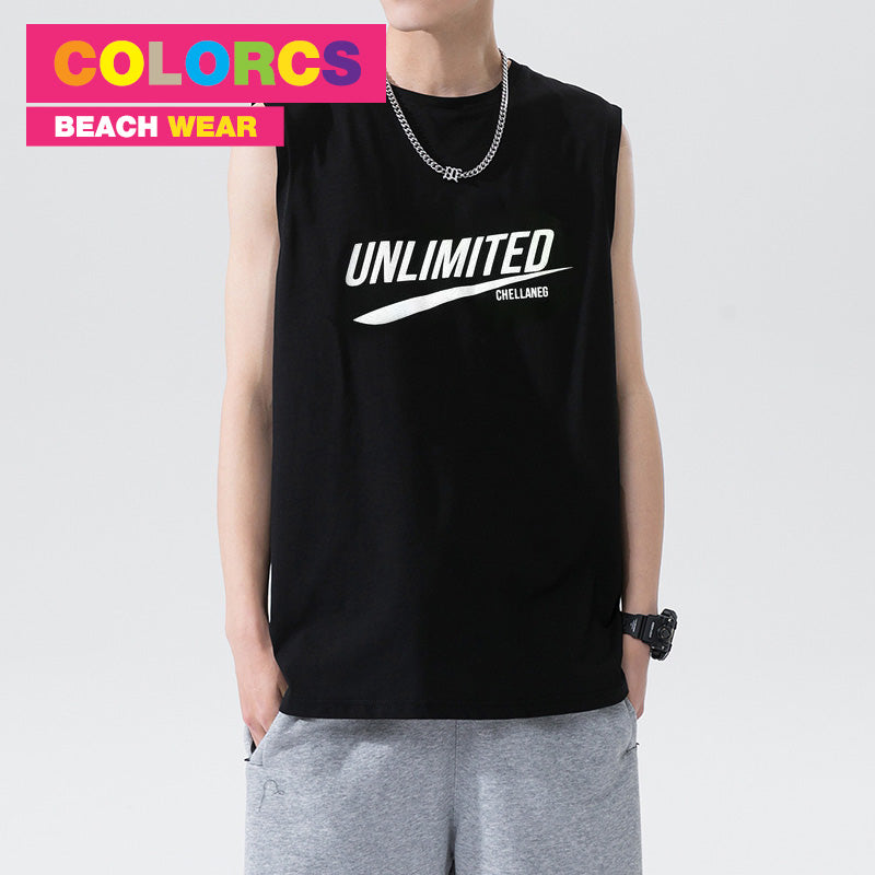 Colorcs [Ready Stocks] Unlimited Printed Fashion Summer Beach Limited Singlet Easy-to-Wear Series
