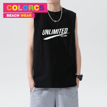 Colorcs [Ready Stocks] Unlimited Printed Fashion Summer Beach Limited Singlet Easy-to-Wear Series