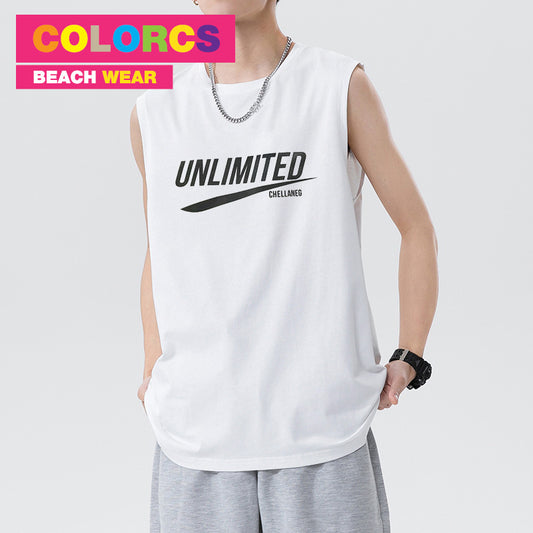 Colorcs [Ready Stocks] Unlimited Printed Fashion Summer Beach Limited Singlet Easy-to-Wear Series