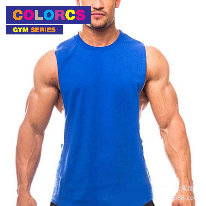 Colorcs [Size M-XXL] Wide Shoulder Wide Side Cutting Big Arm Gum Fitness Plain Singlet 基本寬肩寬側剪裁大臂健身