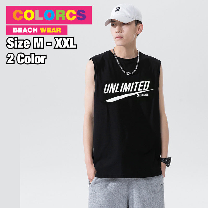 Colorcs [Ready Stocks] Unlimited Printed Fashion Summer Beach Limited Singlet Easy-to-Wear Series