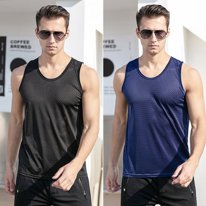 Colorcs [Ready Stock] Man Breathable Cooling Singlet Gym Plus Size 5XL Penyejuk Bernafas Pakaian Tidur 透气运动家居背心