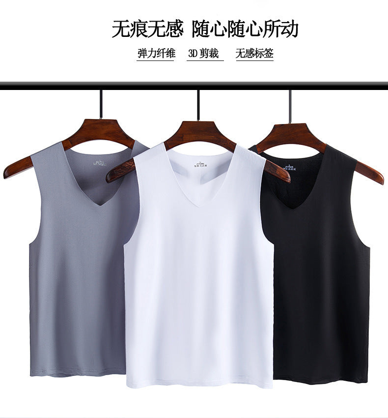 Colorcs [Ready Stock] [M-5XL] Ice Silk Stretchable Thin fast dry plain color Singlet | Cepat Kering & Nipis | 弹性薄快干吸汗背心